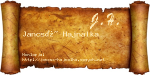 Jancsó Hajnalka névjegykártya